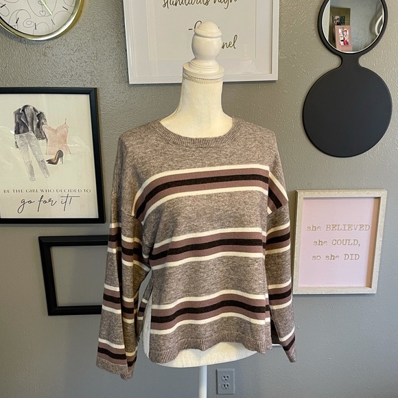 Cupcakes and Cashmere Amour Wide Striped Big Sleeve Sweater S - Picture 12 of 13